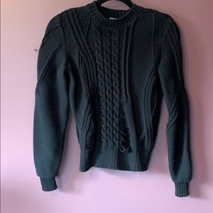 Frame black distressed knit sweater